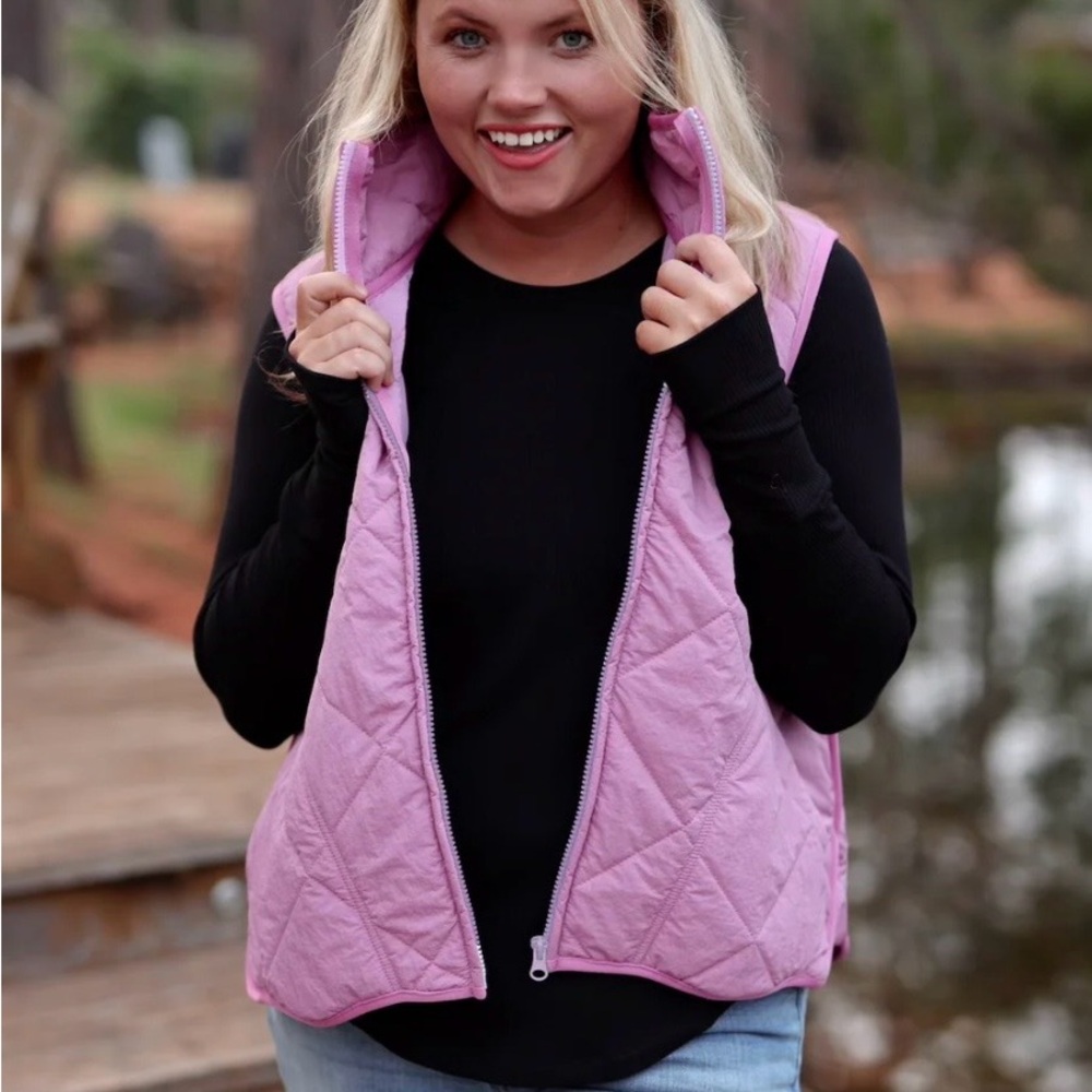Outbound Quilted Puffer Vest - (Dusty Rose) Size XL